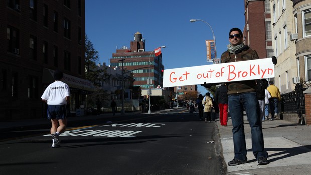This Brooklynite says his sign is meant to encourage, but 