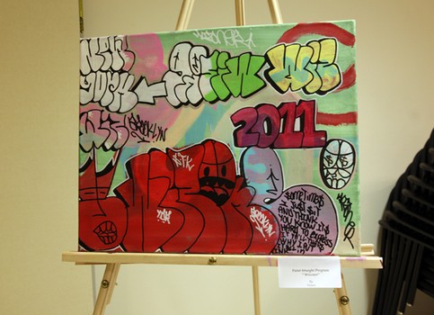 Art work from graduates of the Paint Straight program