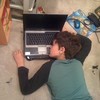 Grant Headlee at home at his computer