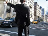 hailing a taxi, cab, cabbie