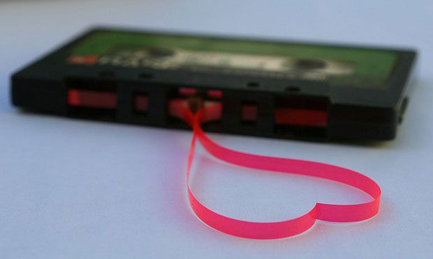 Cassette tape heart