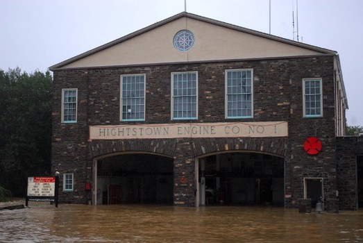 The Hightstown, NJ fire house flooded, post-Irene.