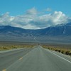 On the road.