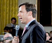 ABC correspondent Jake Tapper during a prime time news conference in the East Room of the White House on July 22, 2009
