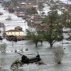 Flooding in the Lower Ninth Ward in New Orleans following hurricanes Katrina and Rita in 2005. 