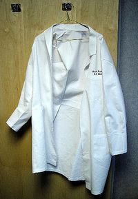 white lab coat