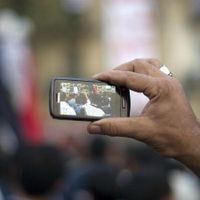 Egyptian protester livestreaming