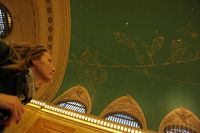 New Yorker Hatmane Gacevic looking at the new lights at Grand Central Terminal