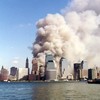 Lower Manhattan on September 11, 2001 as seen from Jersey City