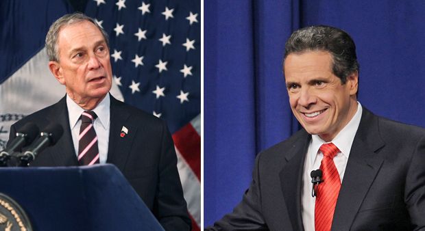 Mayor Michael Bloomberg (L) and Governor Andrew Cuomo (R)