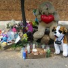 Memorial for Jones family outside of their Staten Island home