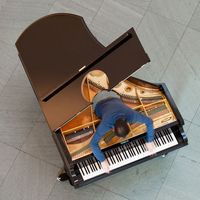 Pianist Amir Khosrowpour performs as part of <em>Stop, Repair, Prepare: Variations on “Ode to Joy” for a Prepared Piano</em> by Jennifer Allora and Guillermo Calzadilla.