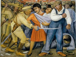 This piece of the mural is called, 'Uprising.'