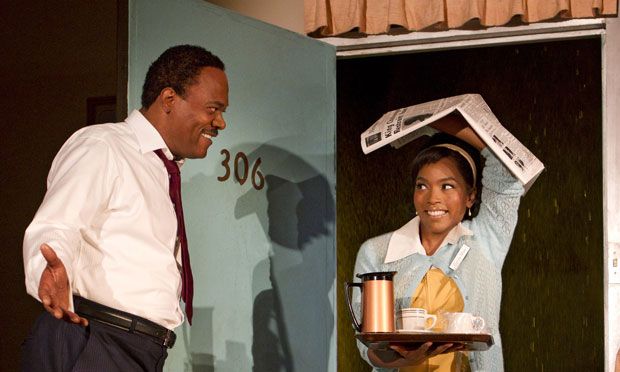 Samuel L. Jackson plays Dr. Martin Luther King, Jr. and Angela Bassett plays the Lorraine Motel maid Camae in the new play 'The Mountaintop' by Katori Hall.