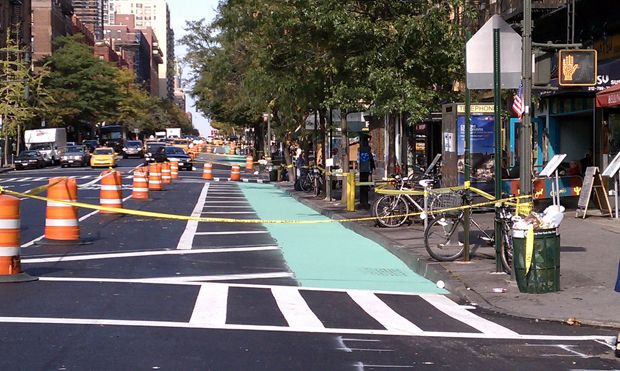 New bike lanes on Columbus Avenue from summer 2010