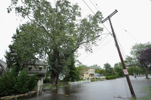 Water from Hurricane Irene causes flooding in neighborhoods on August 28, 2011 in Spring Lake Heights, New Jersey.