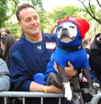 Rocky didn't place, but the crowd had a lot of love for his Giants player costume.