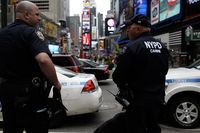 NYPD in Times Square following the killing of Osama bin Laden
