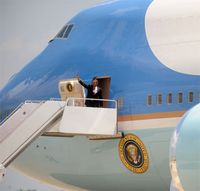 President Barack Obama on Air Force One