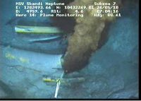 A screenshot of the live feed of the Gulf oil leak