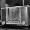 old radio in black and white