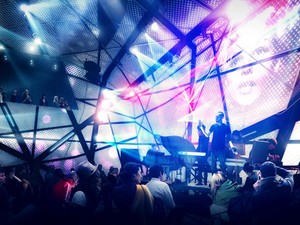 The performance space will hold up to 350 visitors standing.