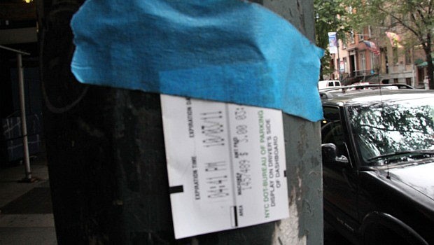 At a certain point, one begins to wonder: is it art? Or an expired parking meter ticket taped to a pole?