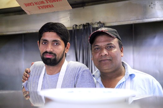 Mumtaz Hussain and A. Uddin, two of the chefs at the Kabab King Diner.