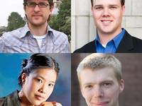 Project 440 Winners: (clockwise from top left) Alex Mincek, Clint Needham, Andrew Norman, Cynthia Wong