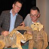 Basil Jones and Adrian Kohler of the Handspring Puppet Company with friends.