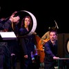 Robert Krulwich on stage with Pilobolus in Berkeley for Radiolab Live: In the Dark