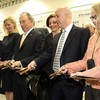 Mayor Bloomberg and others cut the 'ribbon' at the new soundstages.