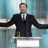 Ricky Gervais at the Golden Globes on January 16, 2011 in Beverly Hills, California.