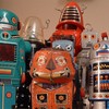 robots waiting drones
