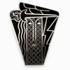 A pendant depicting an abstract face by Roy Lichtenstein.