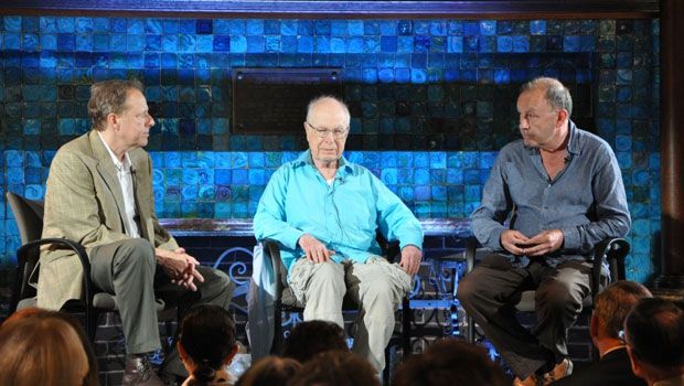 James Shapiro, Peter Brook, and Michael Boyd at the Park Avenue Armory.