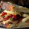 A leftover Thanksgiving turkey sandwich.