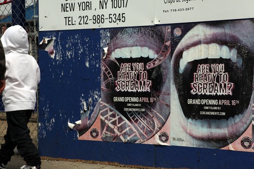 Scream Zone posters at Coney Island