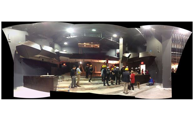 The new $66 million space will have three theaters, a studio theater, rehearsal studio and a central plaza containing a public café and bookstore. Here, a shot of one of the theaters.