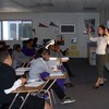 A ninth grade English teacher at Sacramento High School goes over techniques for answering standardized test questions in this photo from last May.