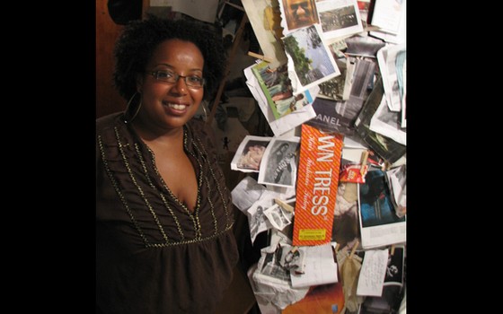 Williams draws inspiration from found objects, images of family and friends, and photos and clippings that speak to women’s – especially Black women’s – identity.