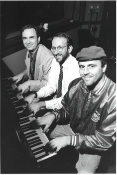 Leonard with WNYC host Brian Lehrer & Guardian Angels founder Curtis Sliwa during Sliwa's 1994 tenure at WNYC as the voice of New York Beat. 