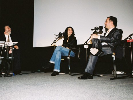 Leonard with Jim Taylor, co-screenwriter of Sideways and director Tamara Jenkins. 
