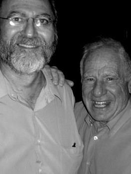 Leonard with comedy writer-director Mel Brooks, 2004. 