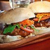 Longga sliders with 'bagoong' mayonnaise