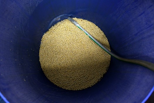 Soaking soy bean is part of the multi-stepped process.