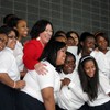 Sotomayor with Cardinal Spellman High School students.