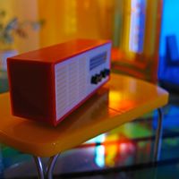 radio on a table