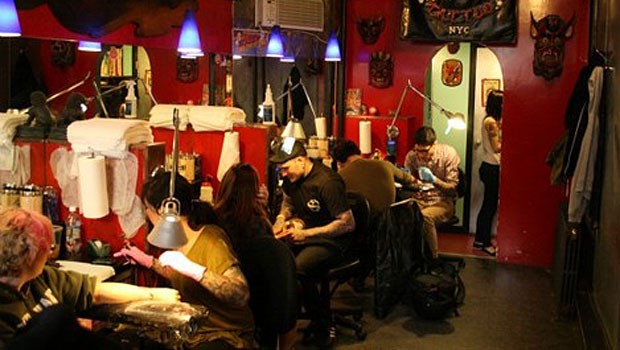 tattoos shops. Most parlors giving. Julia Botero/WNYC. Daredevil Tattoo artists sat down 