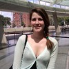 Megan Whoolery at the city's teacher recruitment fair in the Brooklyn Museum.
